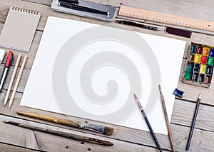 Artist, illustrator or calligrapher workplace photo