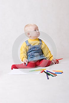 The artist looking at a model