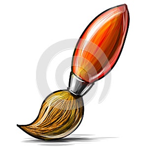 Artist paint brush icon on white