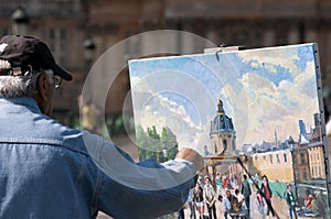 A artist painting the Bureau des Longitudes, Paris