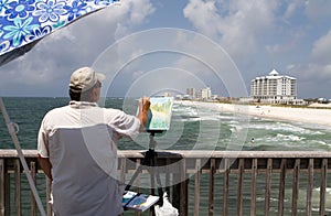 Artist Painting Shorefront photo