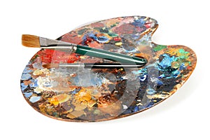 Artist Palette With paintbrushes