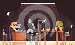 Artist Restorer Colored Composition