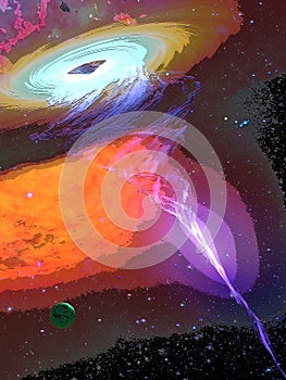 Black Hole Vortex in Space Poster
