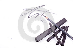 Artist s black charcoal