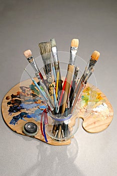 Artist's Palette and Brushes