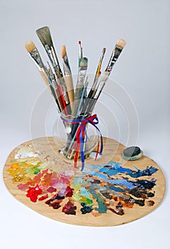 Artist's Palette and Brushes