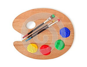 Artist's palette and brushes