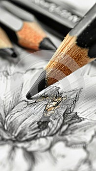 An artist\'s pencil moves deftly, sketching sharp lines that evolve into solid shades, giving life to the drawing