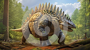 Artist's rendering of stegosaurus with dorsal plates