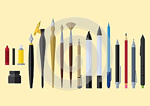 Artist tools flat design