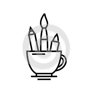 Artist tools line icon, concept sign, outline vector illustration, linear symbol.