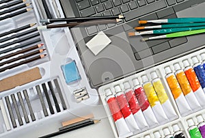 Artist Tools and Materials - Image Editing Concept