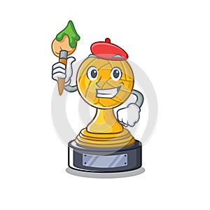 Artist volleyball trophy isolated in the character photo