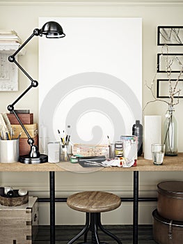 Artist work space mock up.