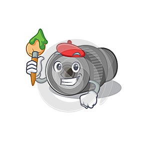 Artist zoom lens mascot isolated with character