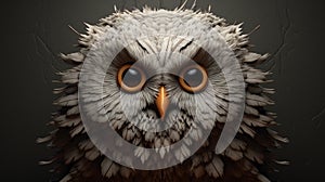 Artistic 3d Owl Head By Anton Semenov