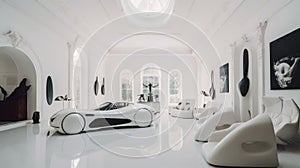 The Artistic Abode: A Futuristic Haven of Priceless Masterpieces and Minimalistic Elegance