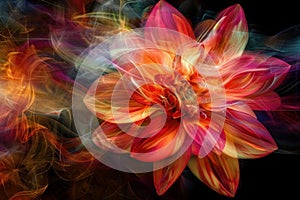 Artistic Abstract colorful flower macro. Generate Ai