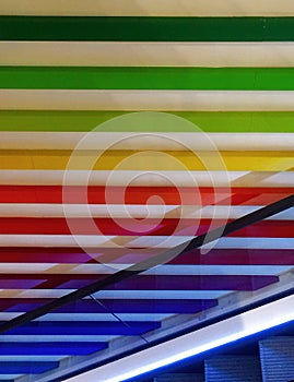 Artistic abstract of rainbow color wall