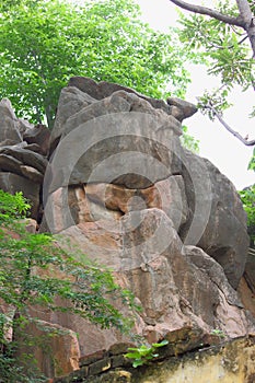 Artistic ancient rock of stone photo