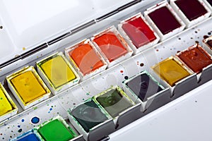 Artistic aquarell paints