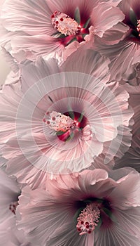 Artistic arrangement of abstract flower petals in soft pastel beige, calm beauty minimalism concept