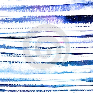 Artistic background with blue and purple horizontal brush strokes. Expressive ink flow background.