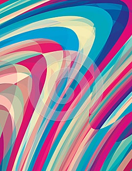 Artistic background with twirl stripes. CMYK colors