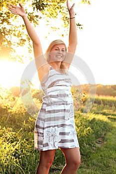 Artistic backlit teen