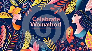 Artistic Banner Celebrating Femininity and Womanhood