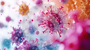 Artistic Biology: Microstock Gallery Featuring Vibrant Virus Particles