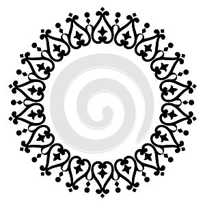 Artistic black and white circle frame