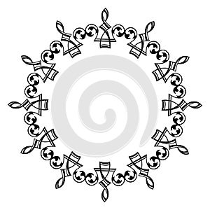 Artistic black and white circle frame