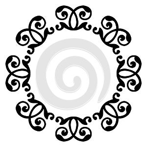 Artistic black and white circle frame