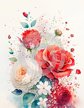 An artistic blend of roses in full bloom