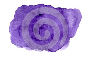 Artistic bright vibrant purple watercolor stain