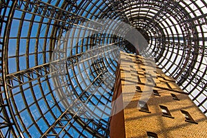 Artistic building in atrium