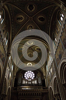 Artistic ceiling of the church photo