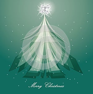 Artistic christmas tree design on blue background