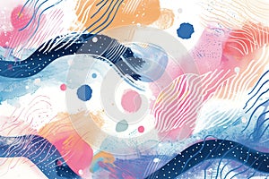Artistic collection of hand drawn textures and brushes: bubbles, lines & patterns