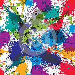 Artistic colorful abstract dirty ink template, scanned and trace