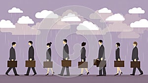 Artistic concept of overemployment with multiple digital work roles