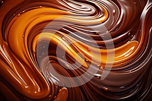 Artistic creation sinfully smooth melted chocolate bar in a mesmerizing swirl