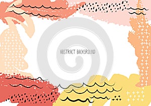 Artistic creative cards with brush strokes, Abstract brush stroke background.