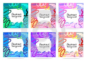 Artistic creative cards with brush strokes, Abstract brush stroke background.