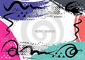 Artistic creative cards with brush strokes, Abstract brush stroke background.