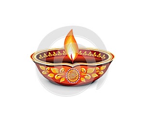 artistic creative red diwali deepak