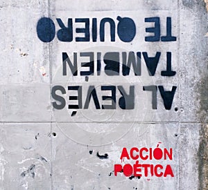 Poetic action on the wall photo