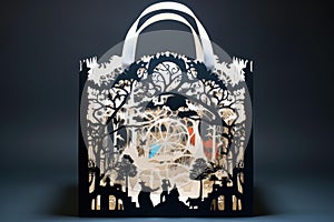 Artistic cut out handbag with nature design